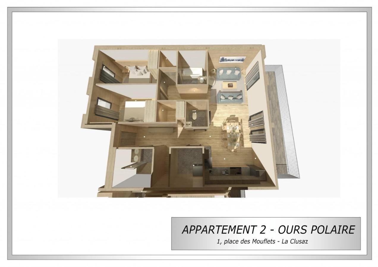 Ours Polaire Bel Appartement Village Et Pistes Ла-Клюсаз Экстерьер фото